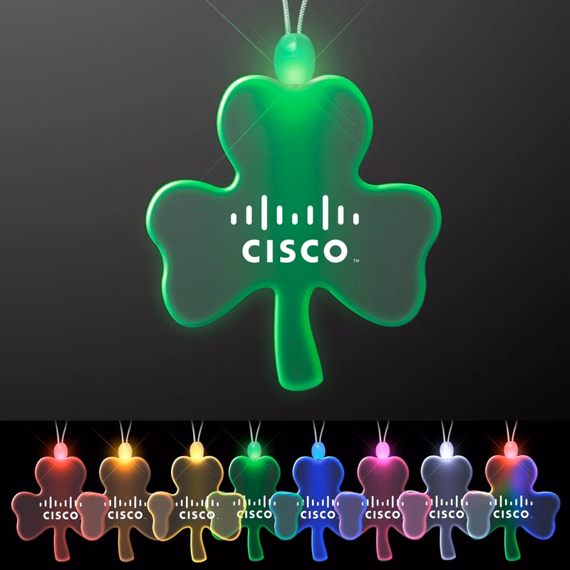 Acrylic Big Shamrock Shape Necklace with LED