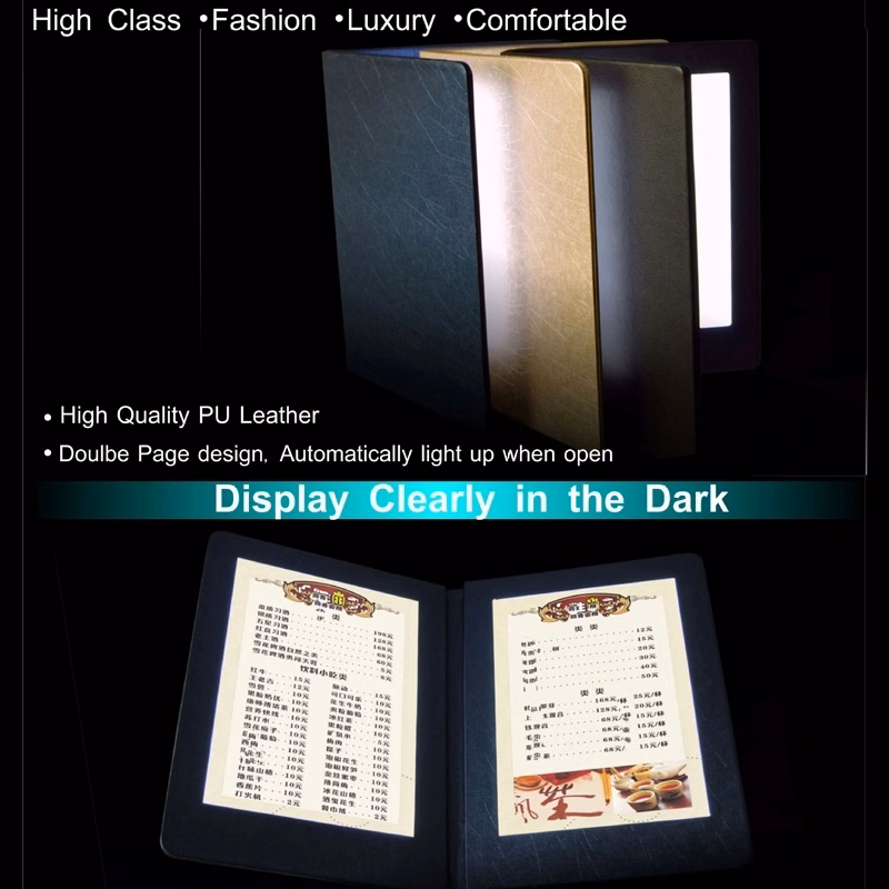 Luxury Light Up Menu Double Pages