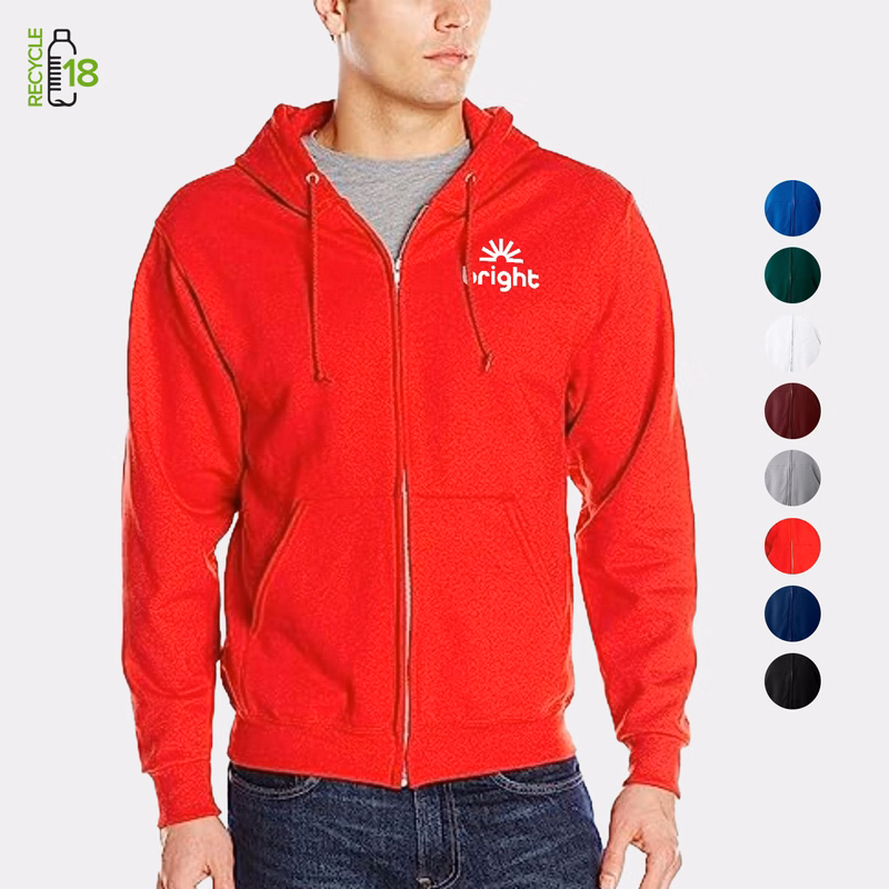 REPREVE® - Men's Recycled Zipper Hoodie w/ Kangaroo Pocket & Antibacterial