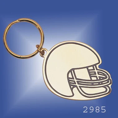 BRASS FOOTBALL HELMET KEYRING 1