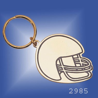 BRASS FOOTBALL HELMET KEYRING