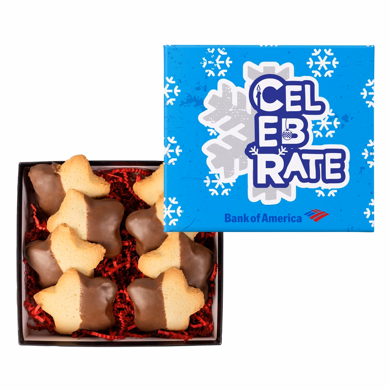 Chocolate Dipped Star Cookie in Gift Box