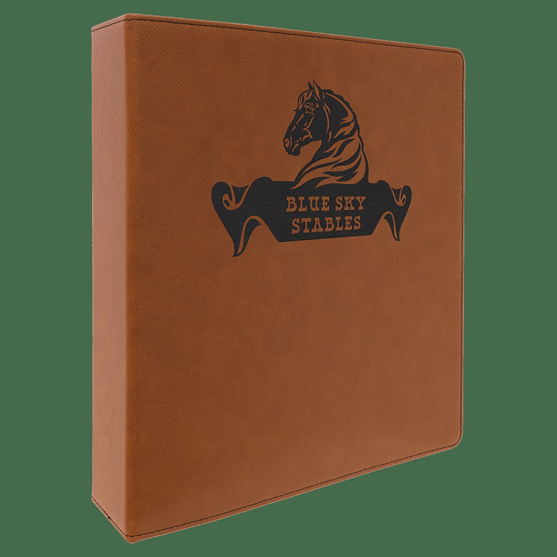 11" x 11 1/2" Rawhide Leatherette 3 Ring Binder with 2" Slant D Rings