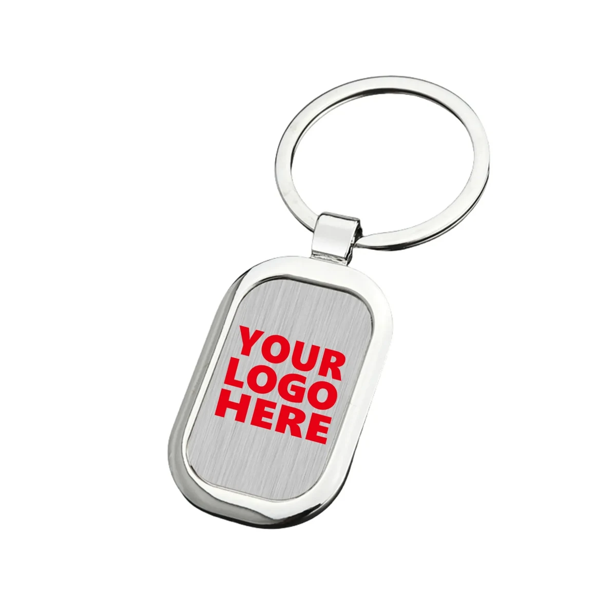 Premium Zinc Alloy Rounded Rectangle Metal Tag Key Chains 1