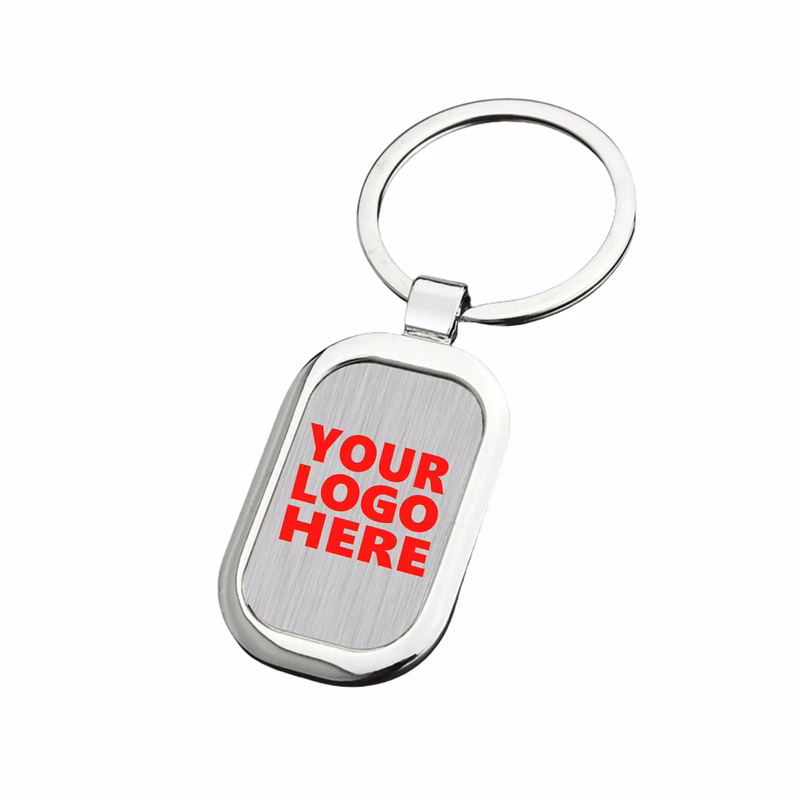 Premium Zinc Alloy Rounded Rectangle Metal Tag Key Chains