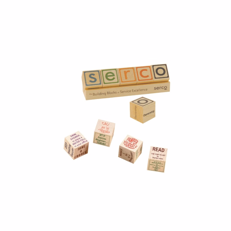 1" Wooden Cube with FIVE faces imprinted