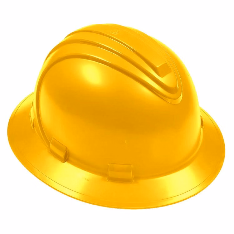 Hard Hat with Full Brim - Yellow