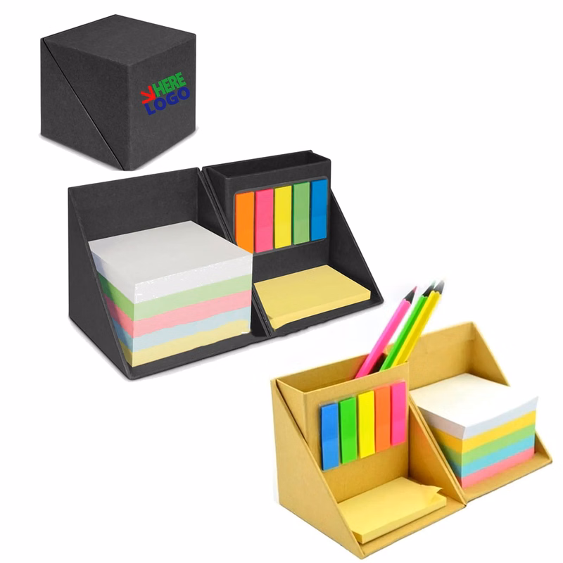Multi-Function Sticky Note Set With Pen Holder