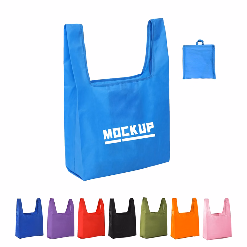 Large Foldable Grocery Tote Bag with Pouch MOQ 100 PCS