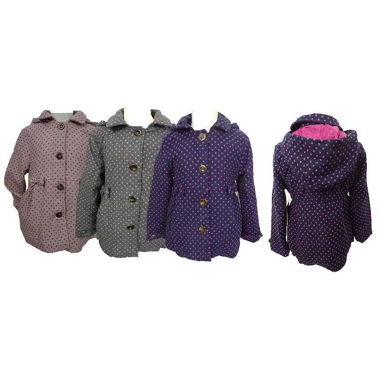 Girls' Winter Jackets - 2T-5T Polka Dot 3 Colors 1