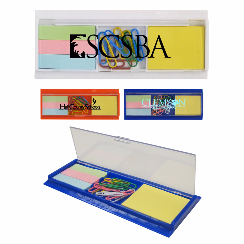 Sticky Note Set With Paper Clip & Ruler