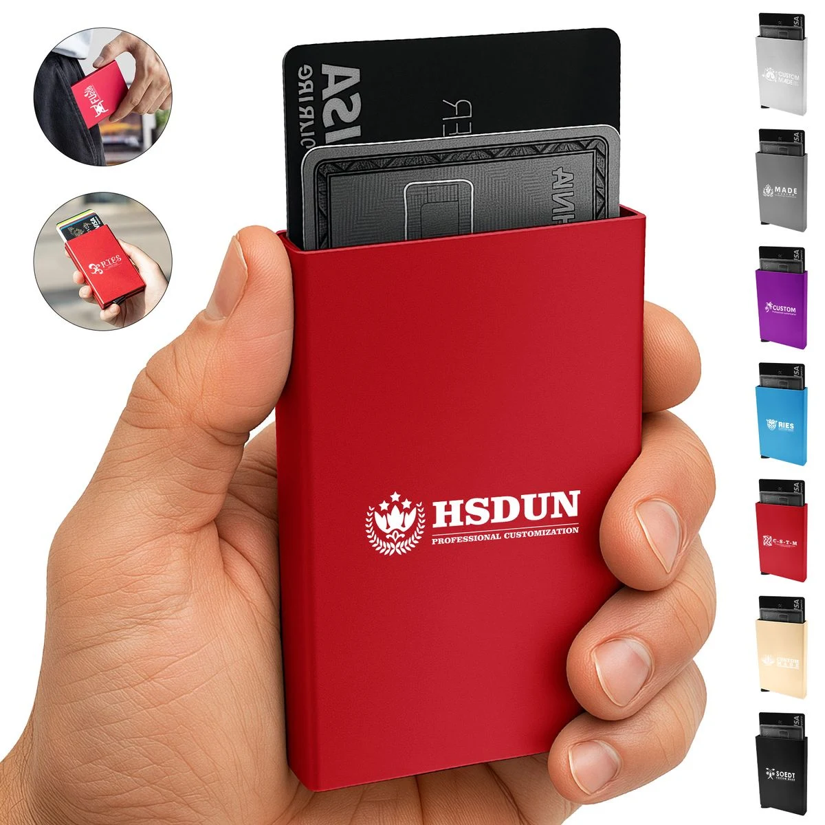 RFID Blocking Metal Pop-Up Card Holder Wallet 1