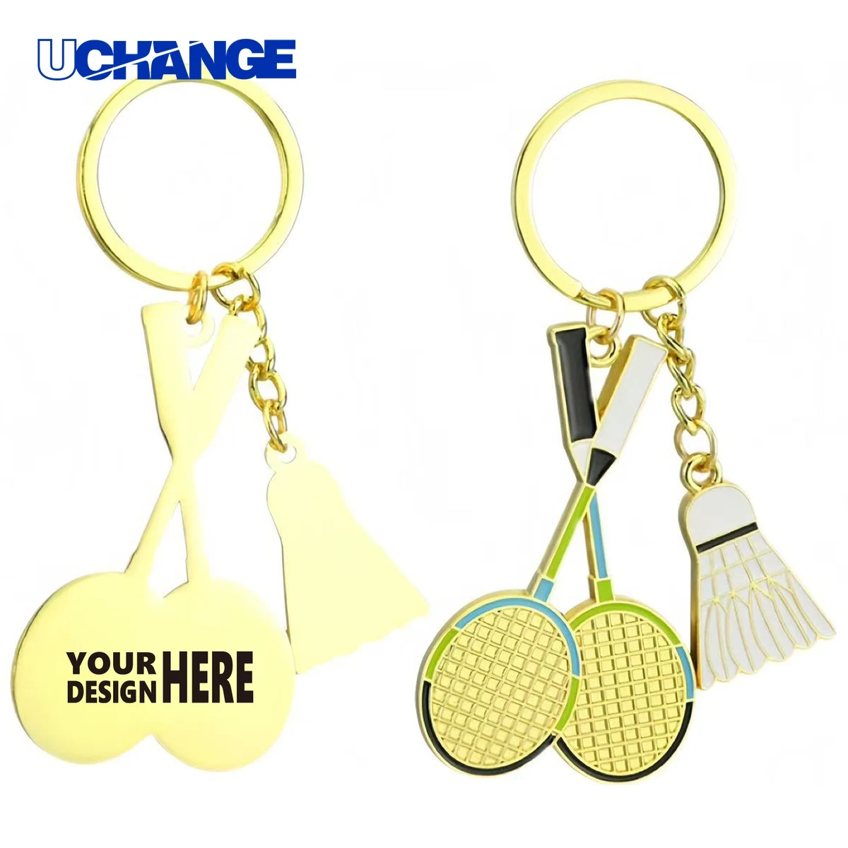 Feathered Racket Keychain Charm 1