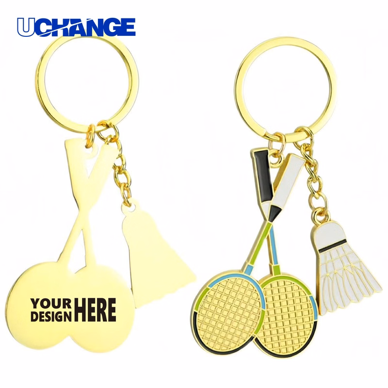 Feathered Racket Keychain Charm