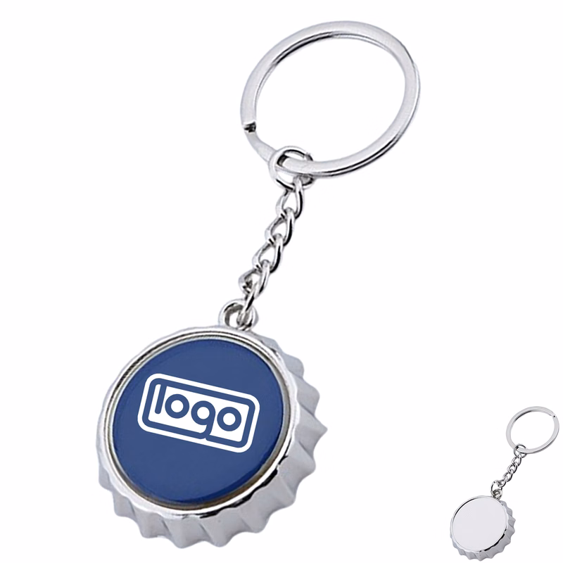Zinc Alloy Bottle Cap Shape Opener Keychain
