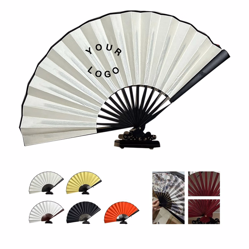 Bamboo Silk Fan with Durable Bamboo Ribs and Soft Fabric