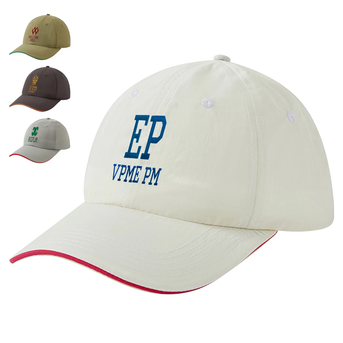 Embroidered Polyester Quick-Drying Unstructured 6-Panel Baseball Cap With Metal Adjustable Buckle 1