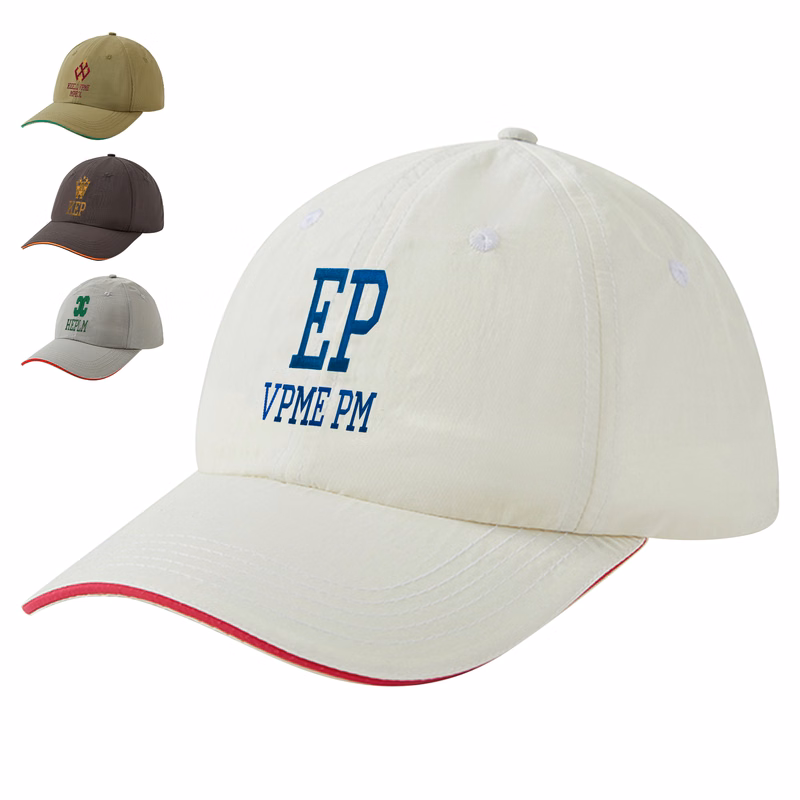 Embroidered Polyester Quick-Drying Unstructured 6-Panel Baseball Cap With Metal Adjustable Buckle