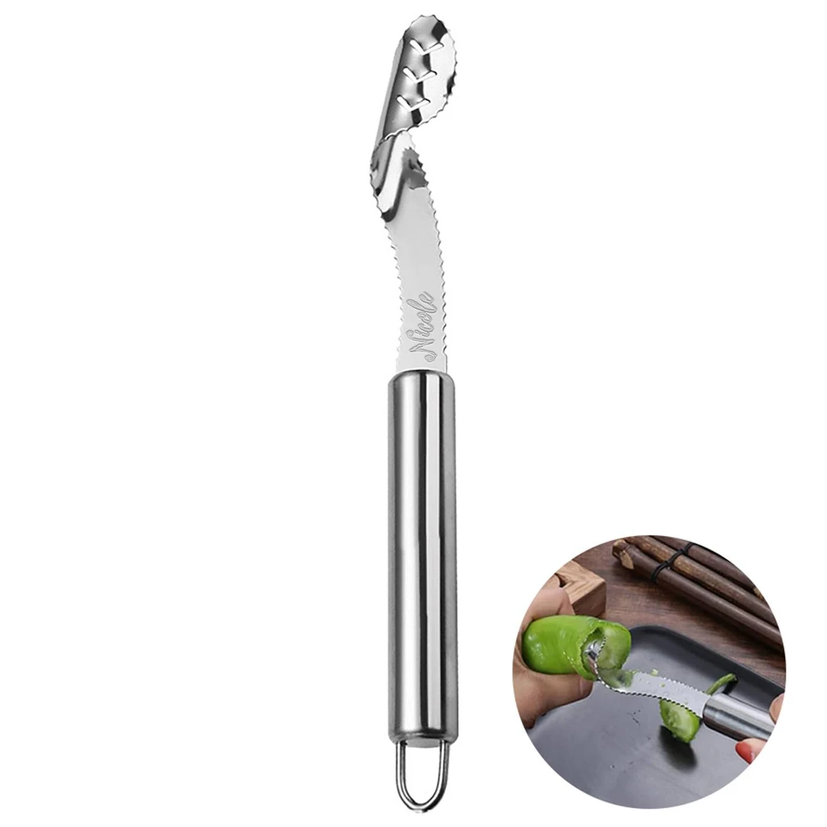 Essential Hangable Stainless Steel Core Remover, custom kitchen gadget with logo imprint 1