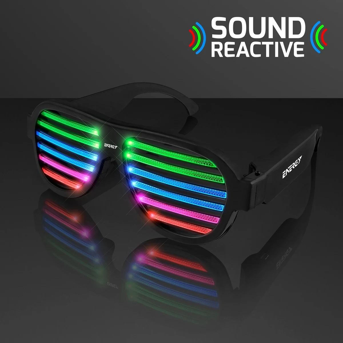 Rechargeable Sound Reactive LED Rave Glasses 1
