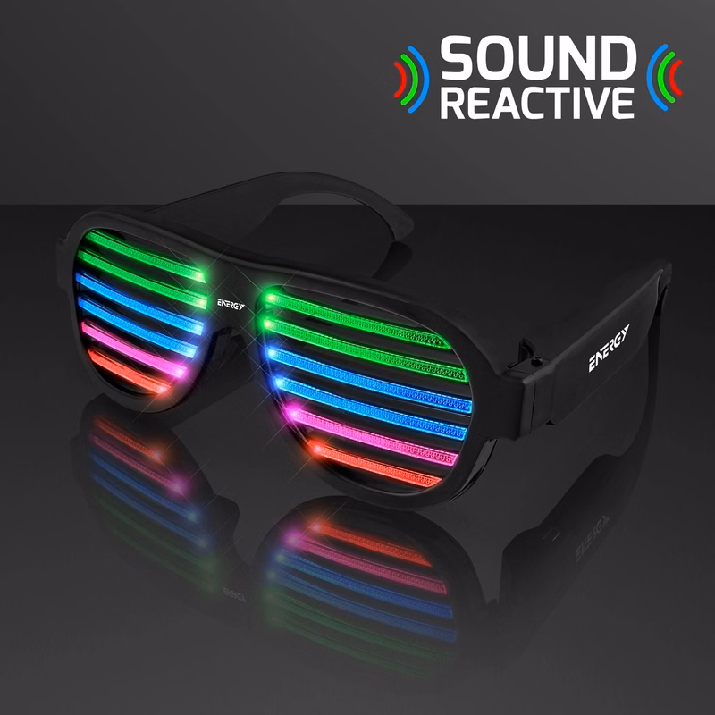 Rechargeable Sound Reactive LED Rave Glasses
