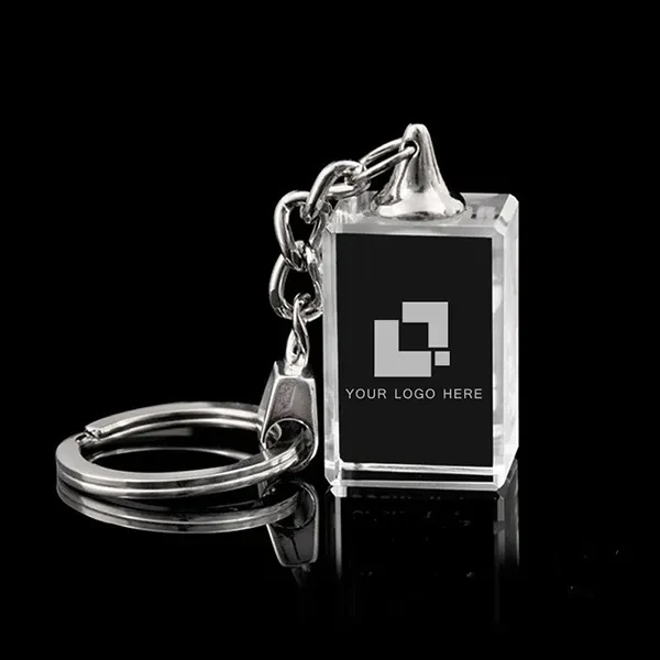 Optical Crystal Key Chain - Rectangle 1