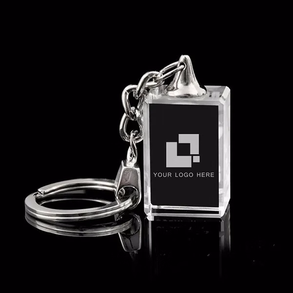 Optical Crystal Key Chain - Rectangle