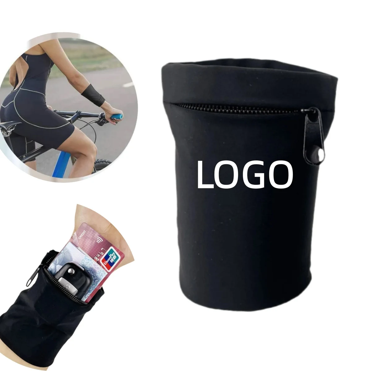 Fitness Wrist Wallet Sports Wristband With Zipper Pocket 1