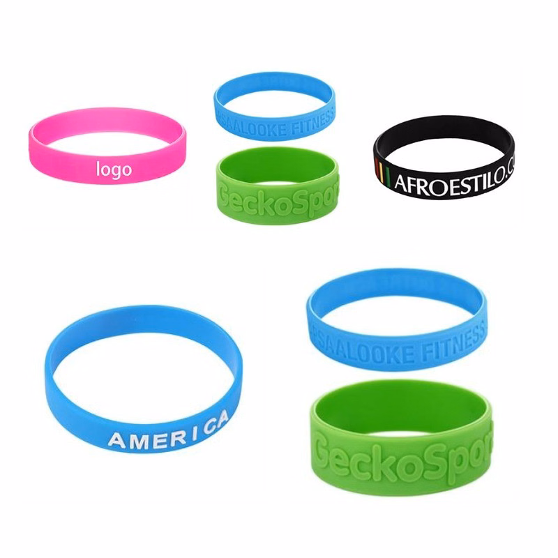 8" x 1/2'' Silicone Wristbands