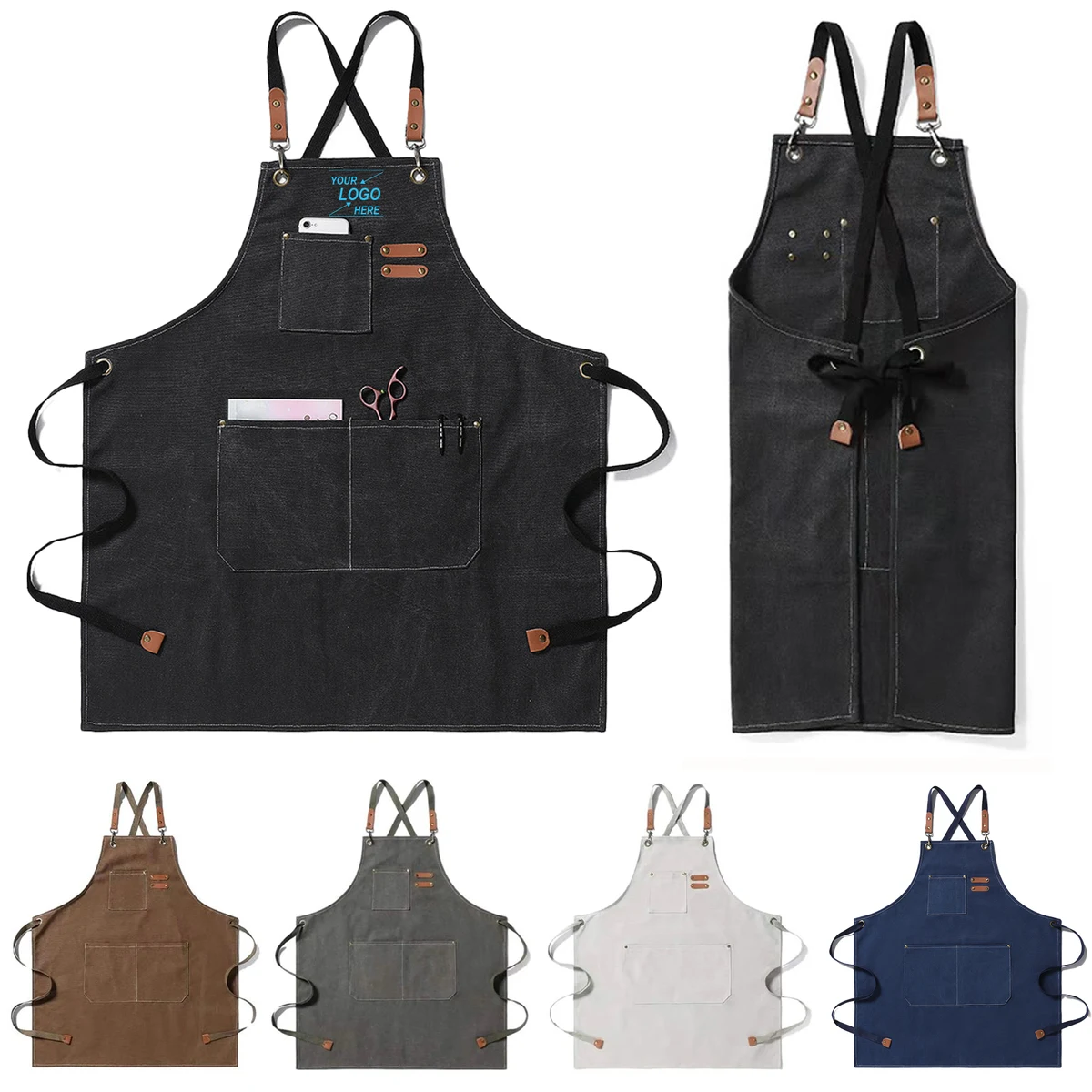 Adjustable Denim Work Apron for Men and Women 1
