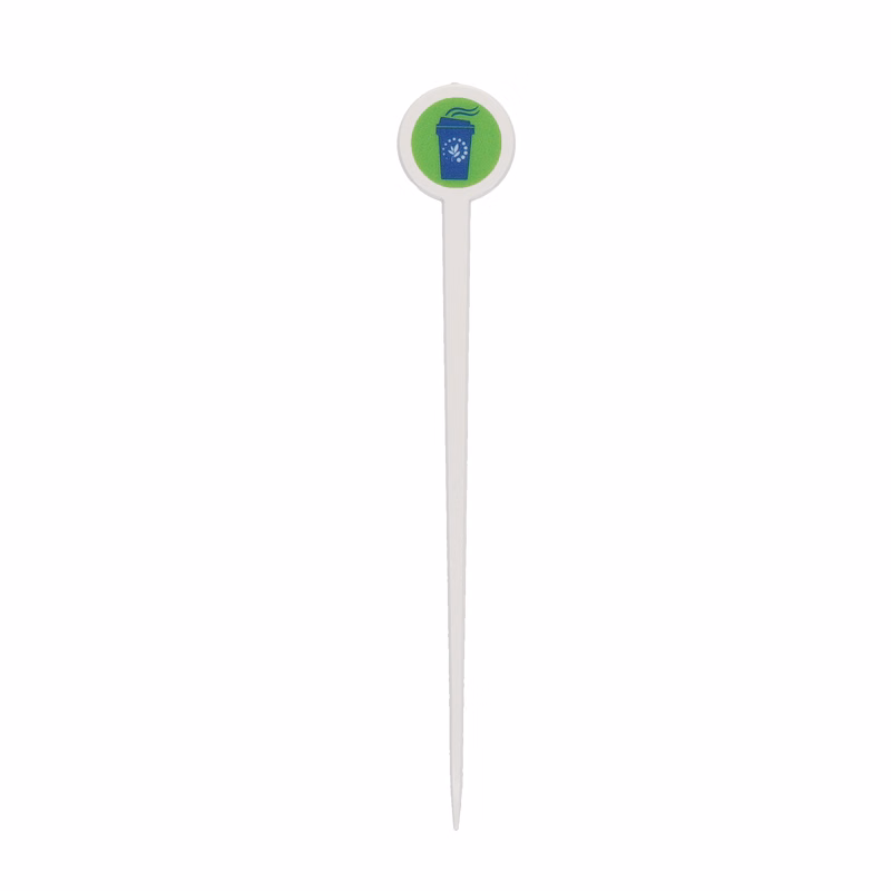 Plastic Food Pick 5.500" Round (Color) Digital Print
