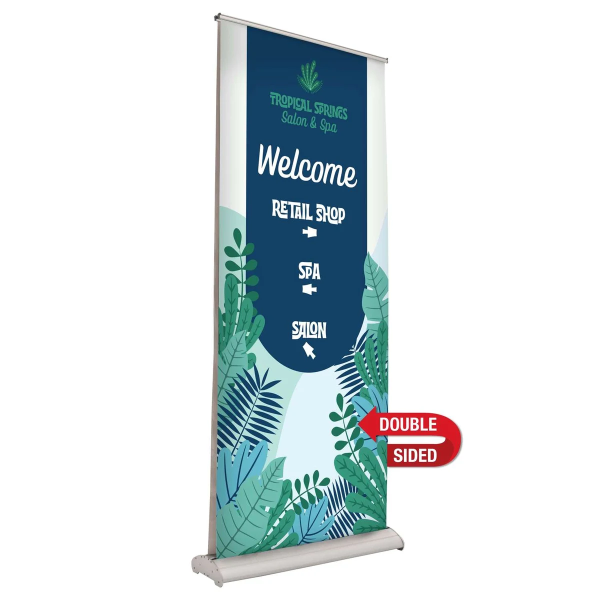 33.5" Deluxe Pro Retractor Double-Banner Kit (No-Curl Opaque Fabric) 1