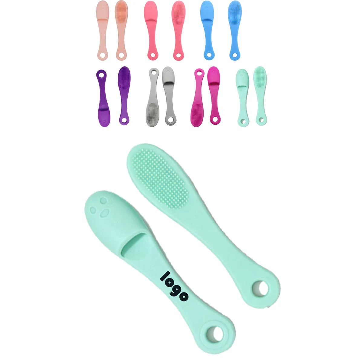 Dual-Purpose Silicone Cleansing Brush for Face & Pet Groomin 1