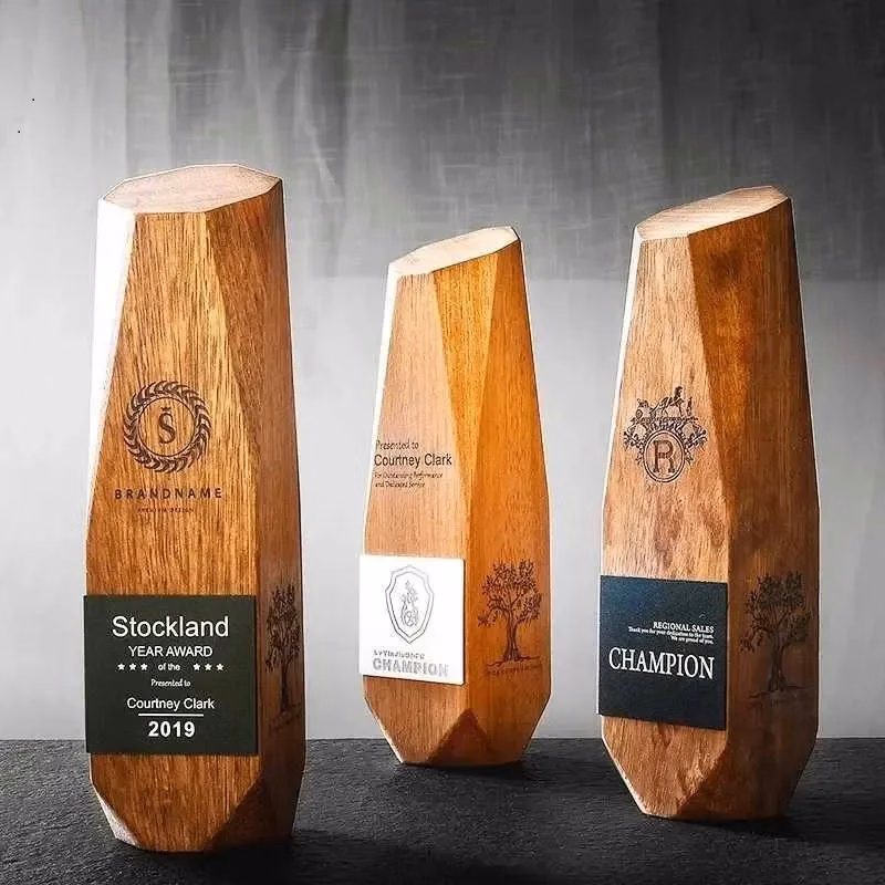 Irregular Shaped Solid Wood Trophy