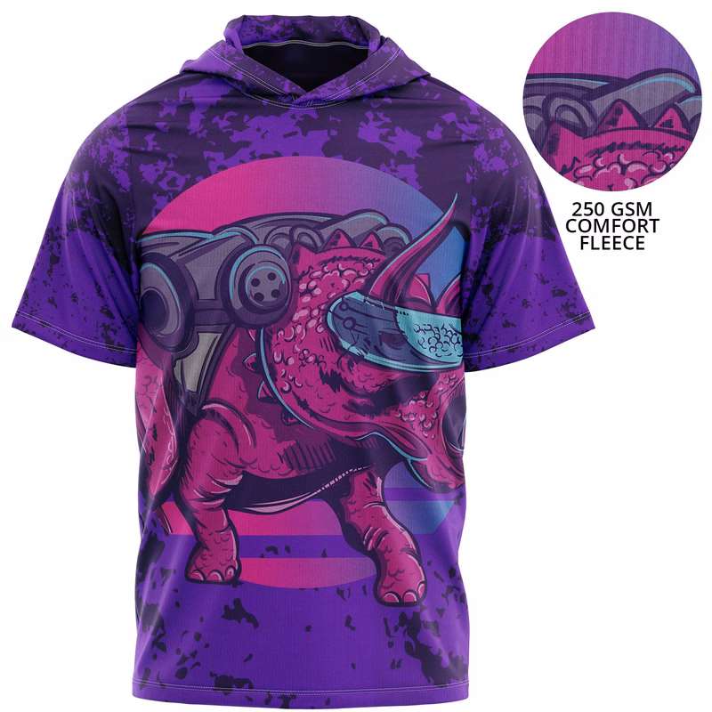 Youth 250 GSM Comfort Fleece Sublimation Short Sleeve Pullover Hoodies