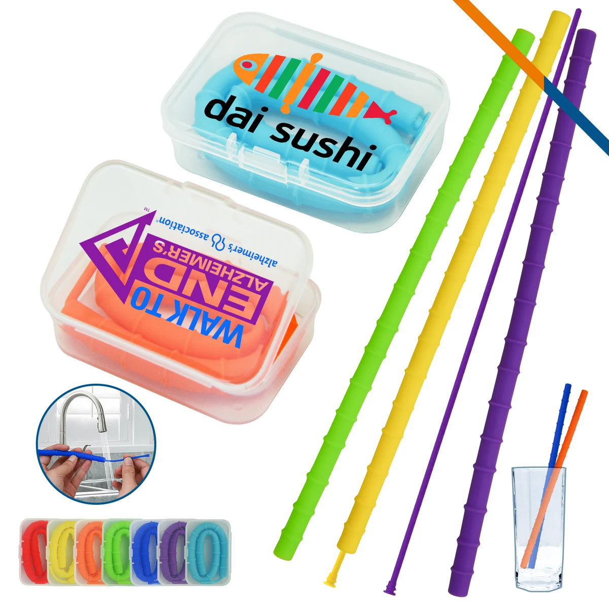Pacers Silicone Straw, custom straw with logo imprint 1