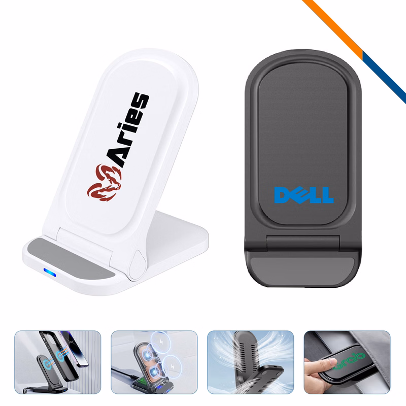 EnerFlow Foldable 15W Wireless Fast Charger Stand