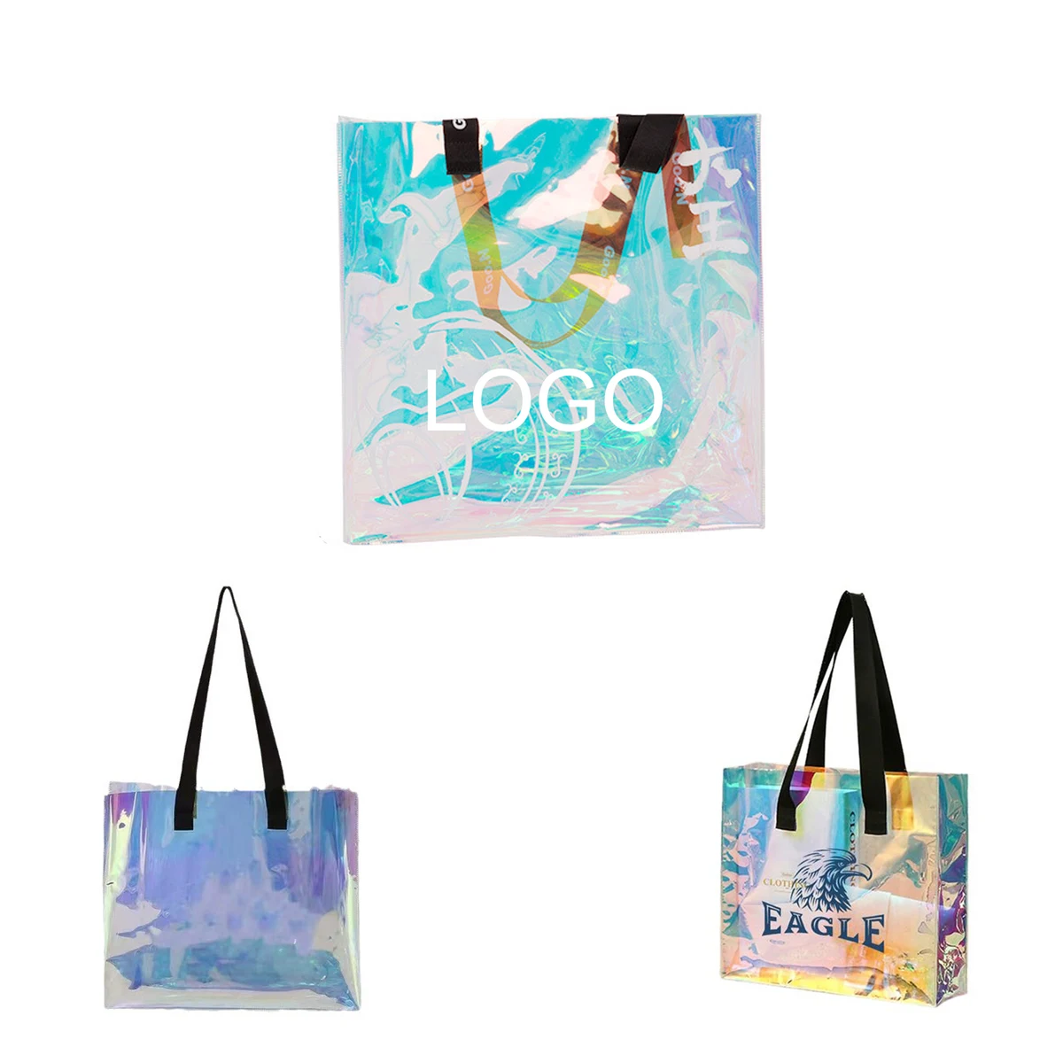 Holographic Laser Iridescent PVC Shoulder Tote Bag 1