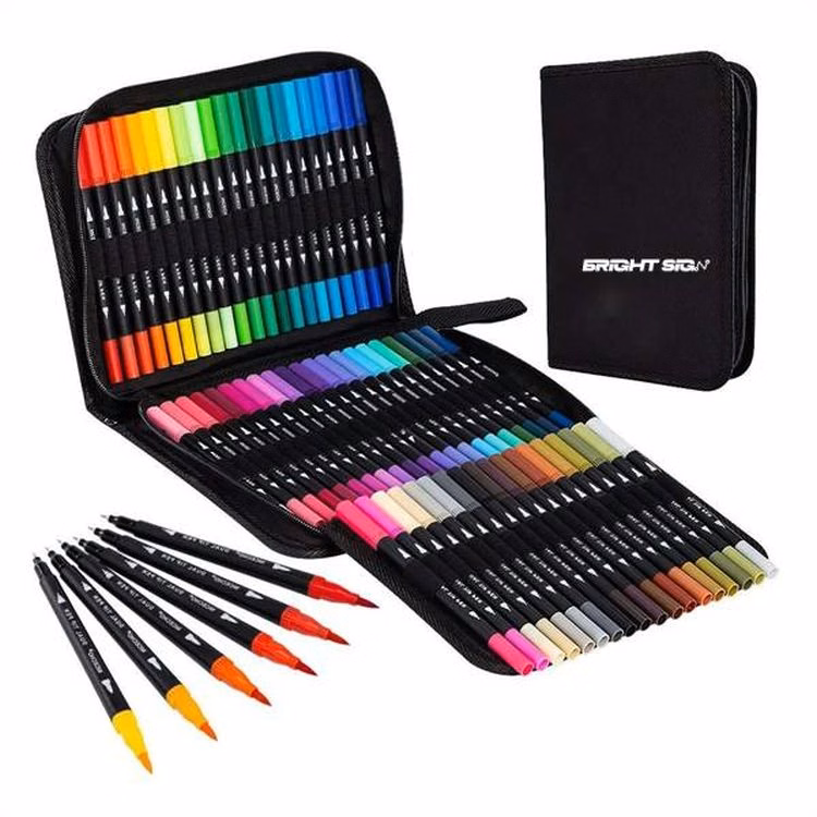 120 Dual Tip Brush Marker Set