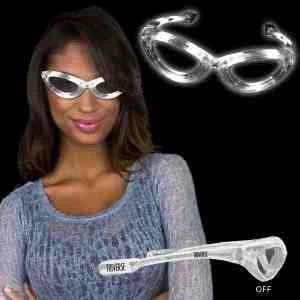 White Light Up Glow Flashing LED sunglasses Glasses 1