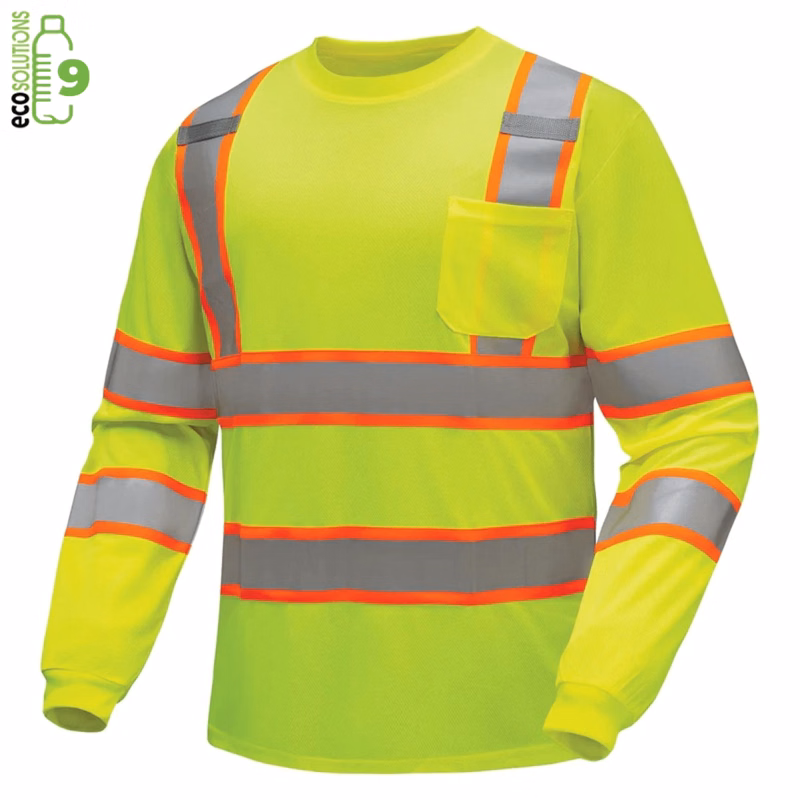 rPET Class 3 Dual Mic Tabs Safety T-Shirt W/ Pocket