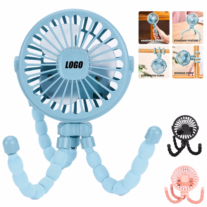 Flexible Tripod Clip On Oscillating Stroller Fan