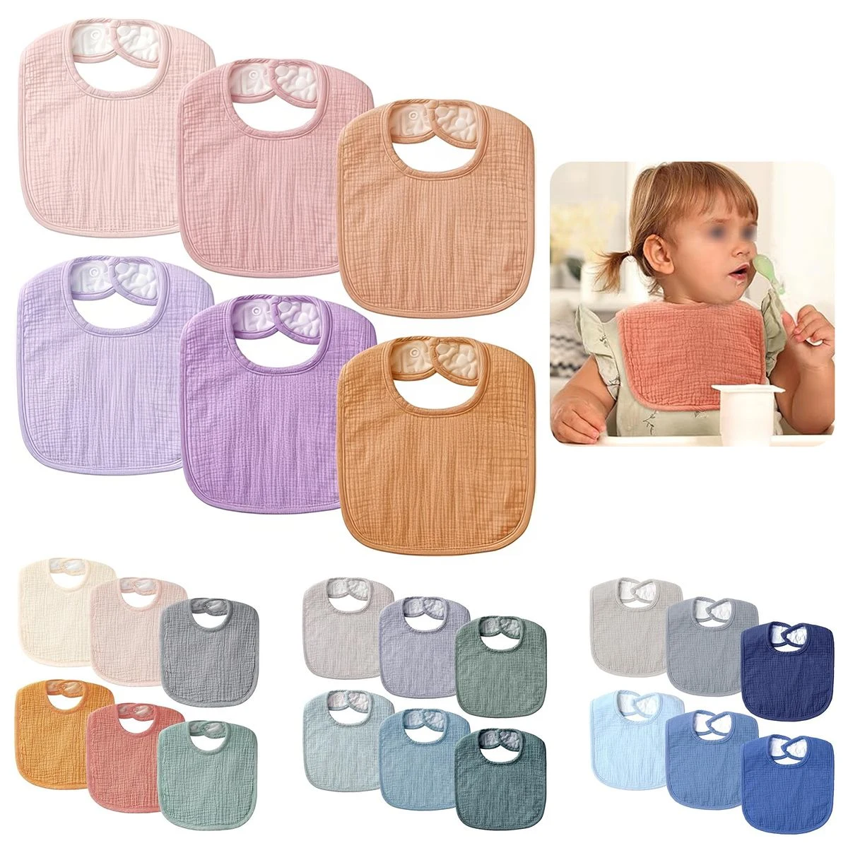 Soft Cotton Baby Drool Bibs 1
