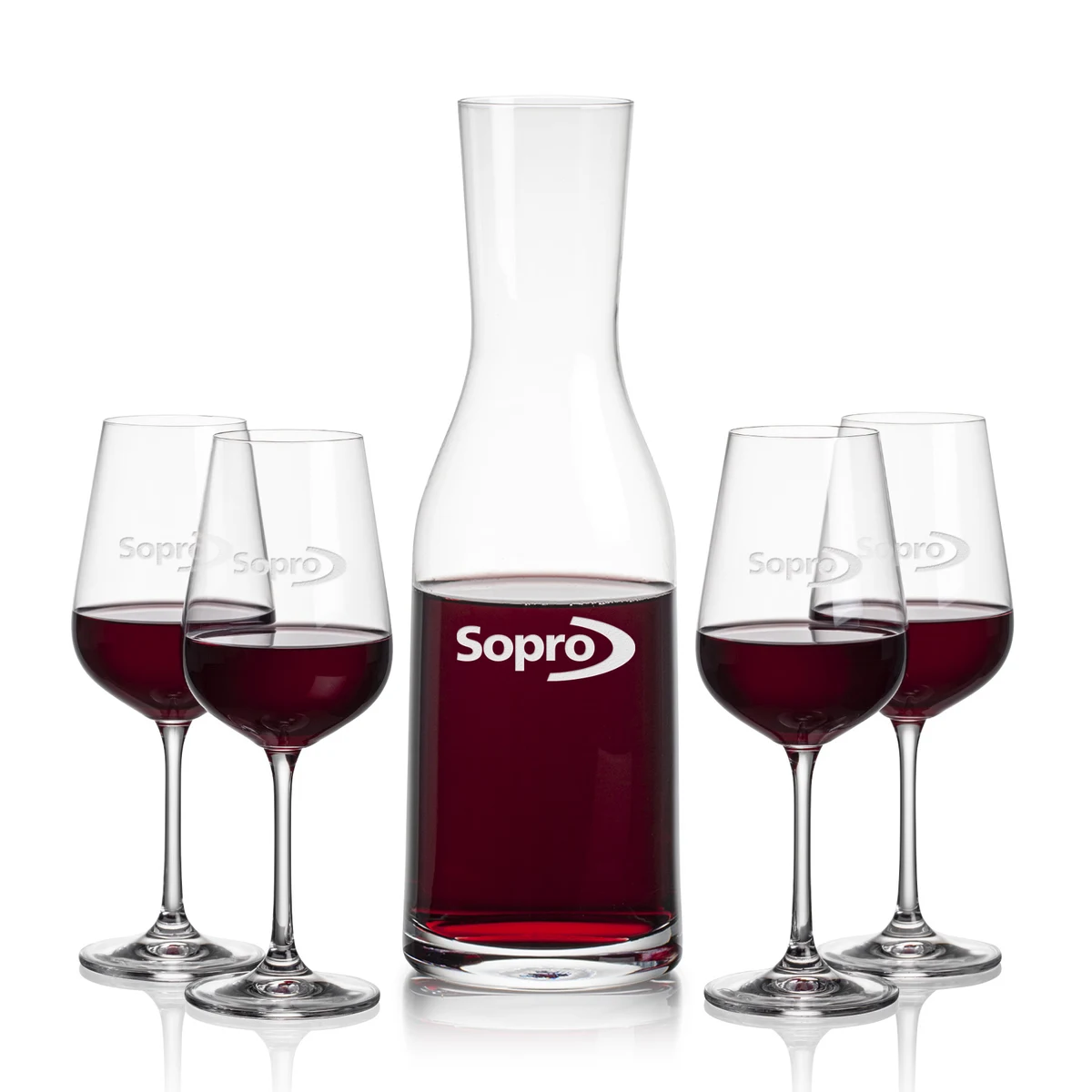Caldmore Carafe & Laurent Wine, custom glassware with logo imprint 1