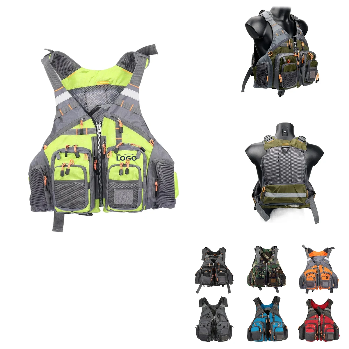 MOQ10 Adjustable Multi-Pocket Floating Life Vest 1