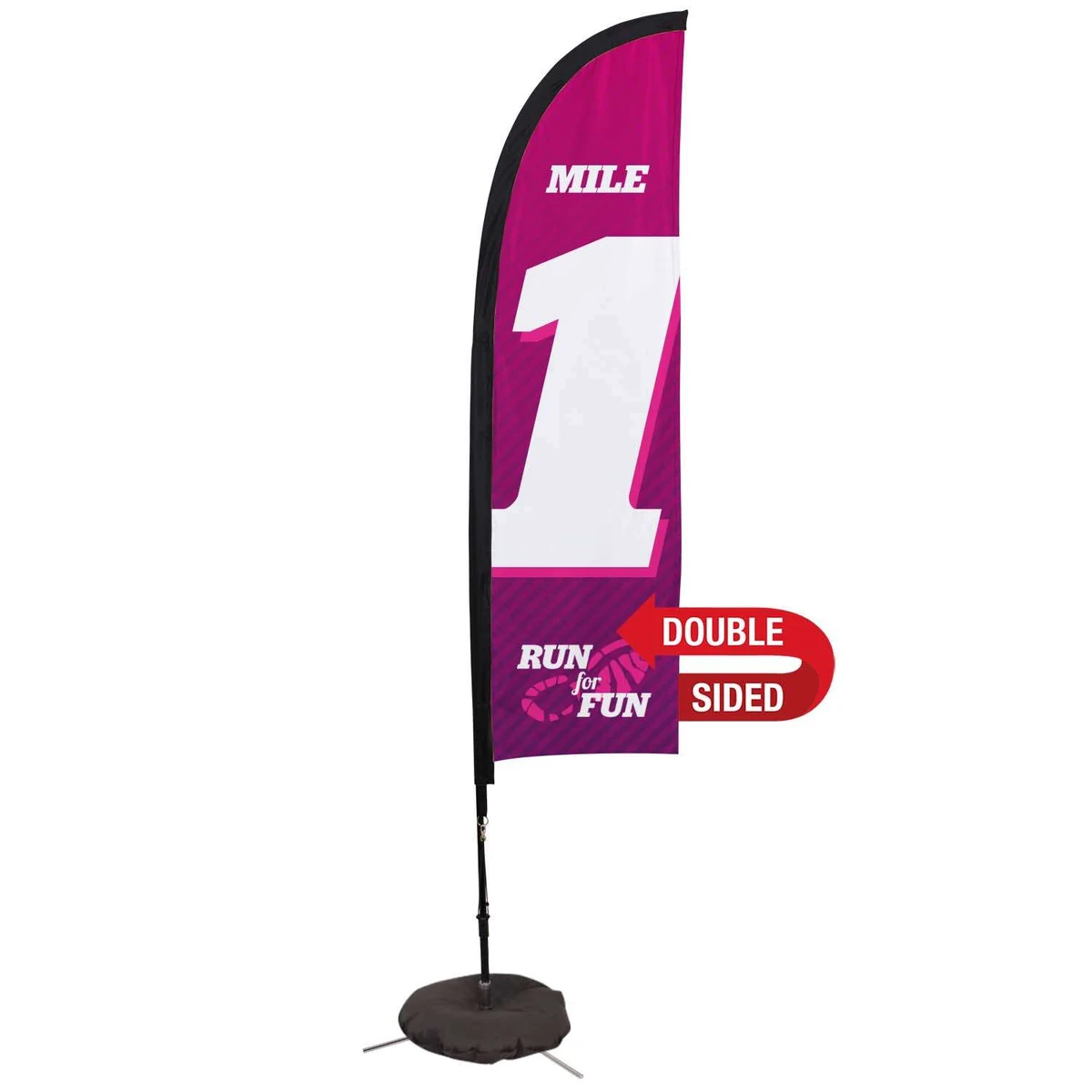 7' Premium Blade Sail Sign Kit (Double-Sided with Scissor Base) 1