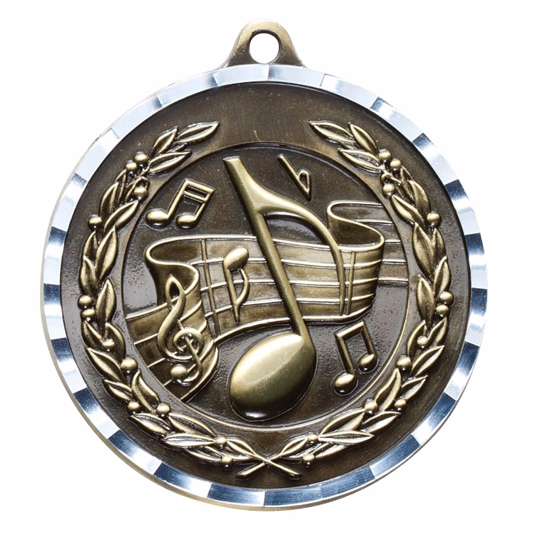 2" Music Diamond Cut Medal