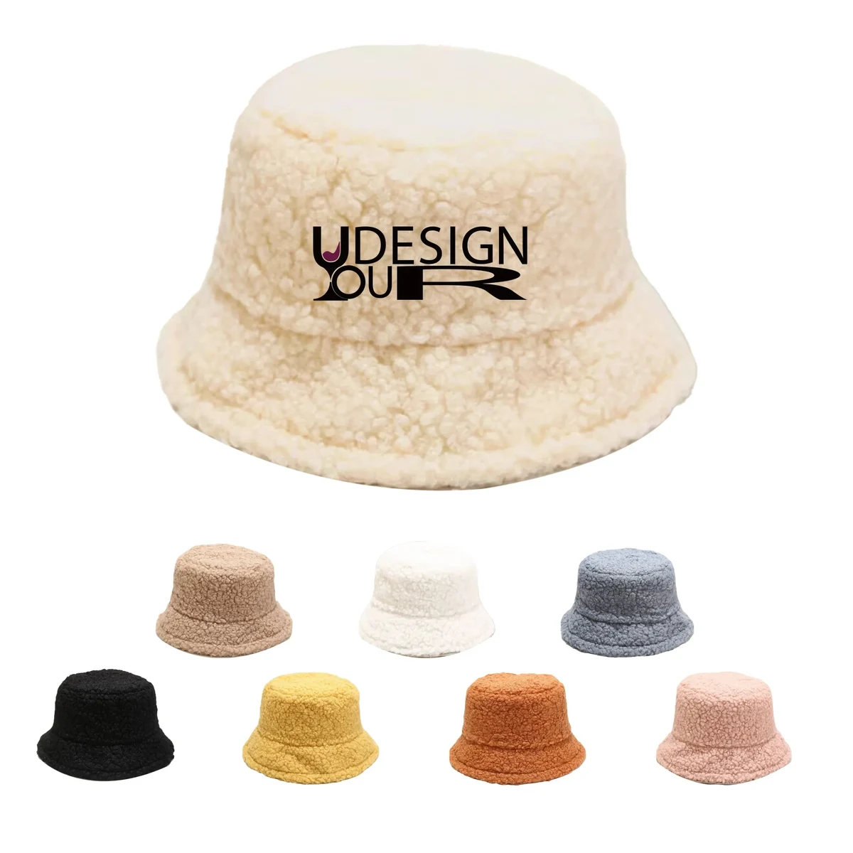 Lamb Wool Furry Bucket Hat Winter Sun Fishmen 1