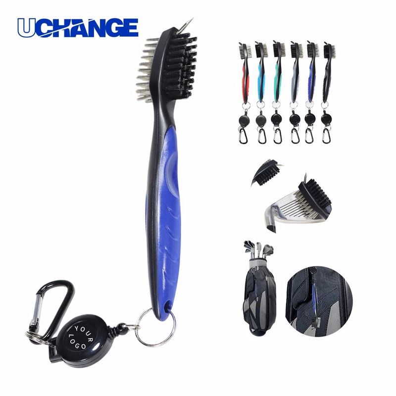 Golf Club Cleaning Brush Tool with Carabiner