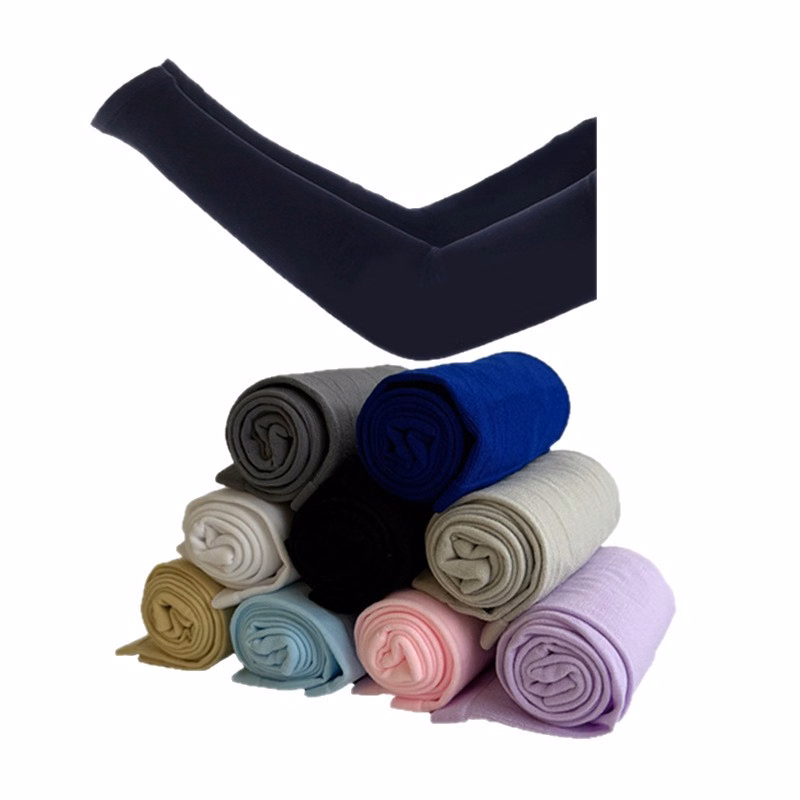 Custom Logo Nylon Ice Silk UV Protection Arm Sleeves with Thumb Hole